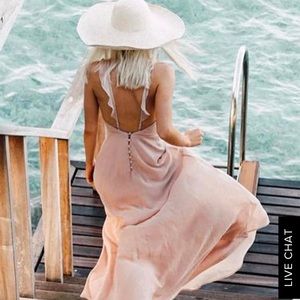Blush pink lulu maxi dress